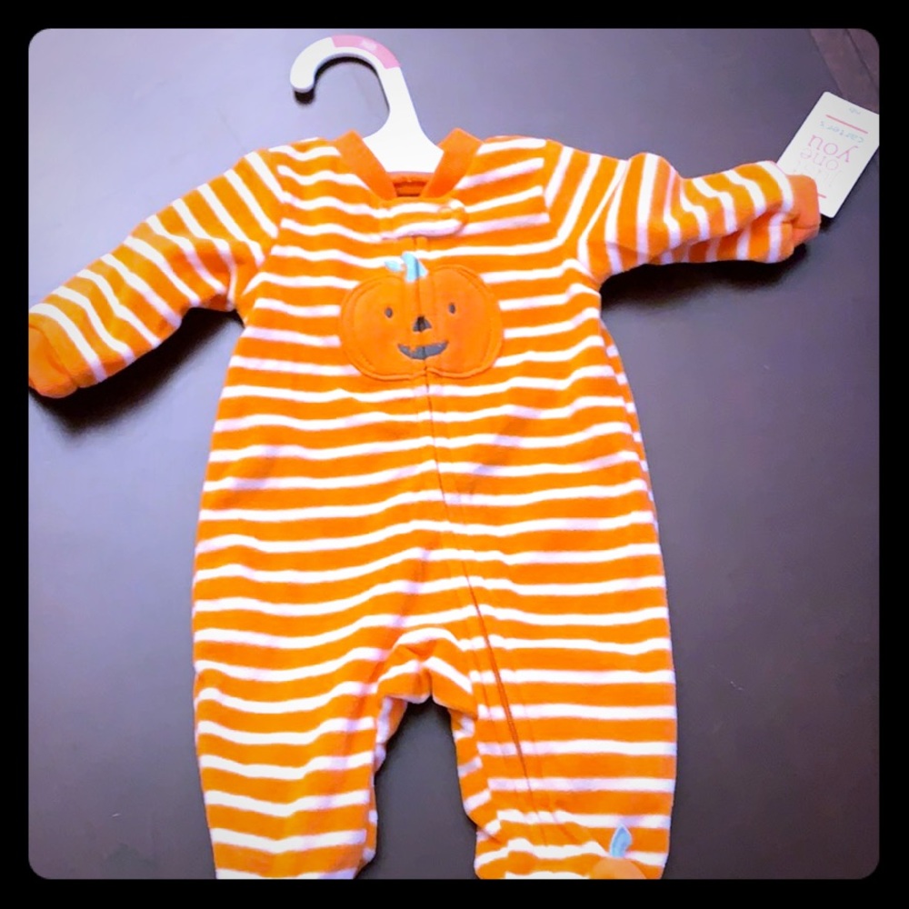 Fleece pumpkin pajamas